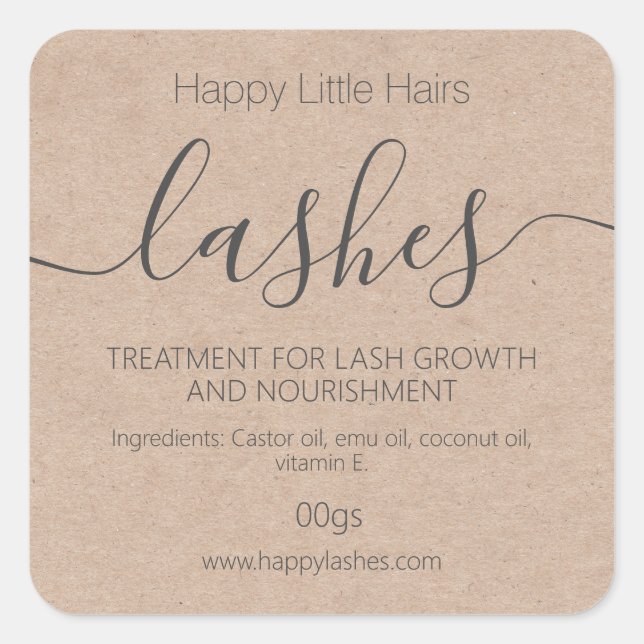 Sticker Carré Sérum de traitement de Kraft Eyelash Eyebrow Thick (Devant)