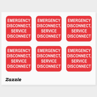 Sticker Carré Service de déconnexion d'urgence SIX LABELS Déconn