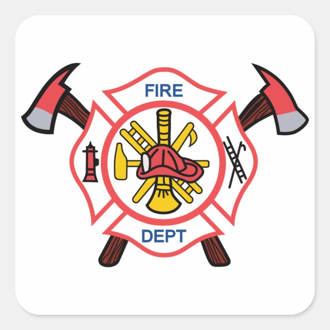 Sticker Carré Service d'incendie de la Croix de Malte (Devant)