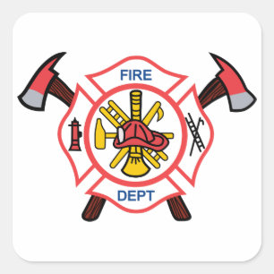 Sticker Carré Service d'incendie de la Croix de Malte