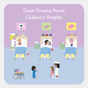 Sticker Carré Service Hôpital pour enfants personnalisable