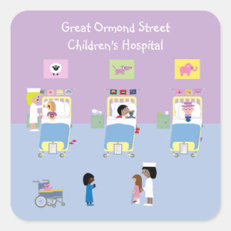 Sticker Carré Service Hôpital pour enfants personnalisable