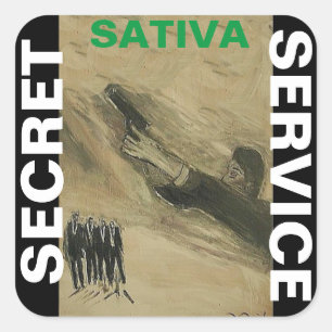 STICKER CARRÉ SERVICE SECRET SATIVA