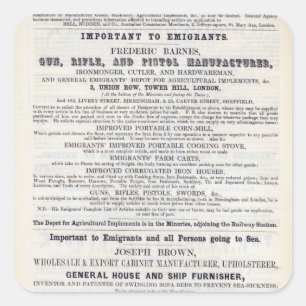 Sticker Carré Services d'émigrant de publicité par affichage