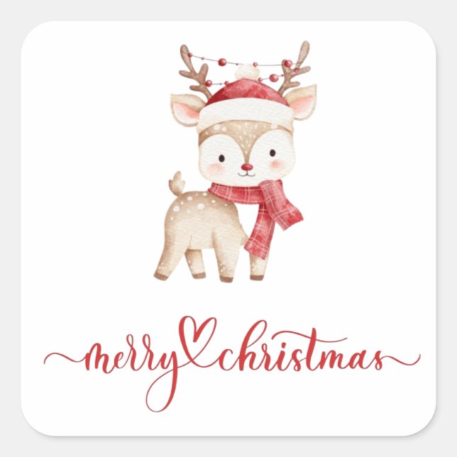 Sticker Carré Serviette Joyeux Noël (Devant)