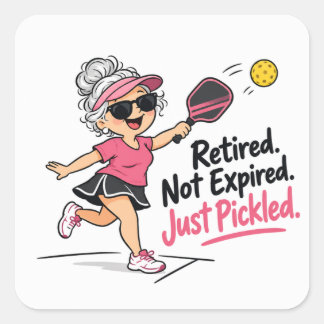 Sticker Carré Serviettes drôles de retraite de pickleball