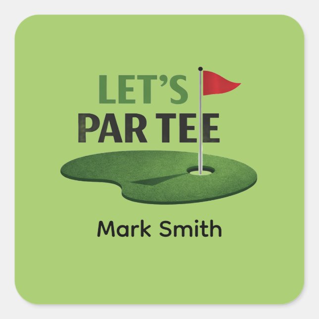 Sticker Carré Serviettes Golf Let's Par Tee | Enterrement de vie (Devant)