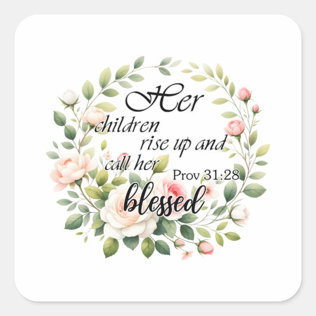 Sticker Carré Ses Enfants Se Laissent Et Appelent Sa Mère (Devant)