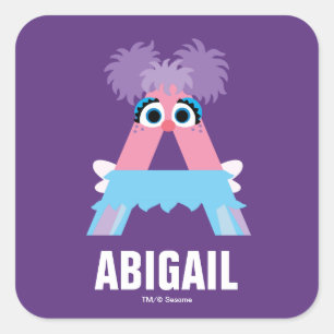 Sticker Carré Sesame Street   A est pour Abby
