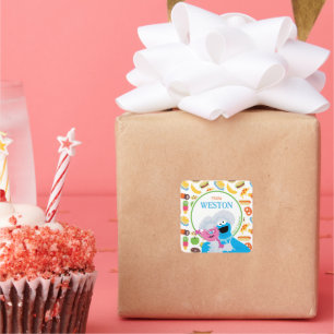 Sticker Carré Sesame Street Cookie Monster Foodie Camion