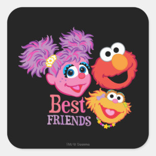 Sticker Carré Sesame Street de meilleurs amis