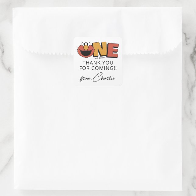 Sticker Carré Sesame Street | Elmo - First Birthday Square Stick (Sac)
