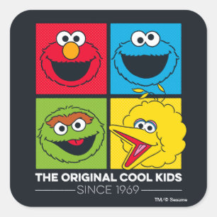 Sticker Carré Sesame Street   Les Enfants Cool Originaux