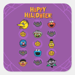 Sticker Carré Sesame Street Pals - Happy Halloween !