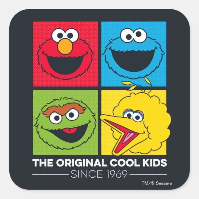 Sticker Carré Sesame Street | The Original Cool Kids (Devant)