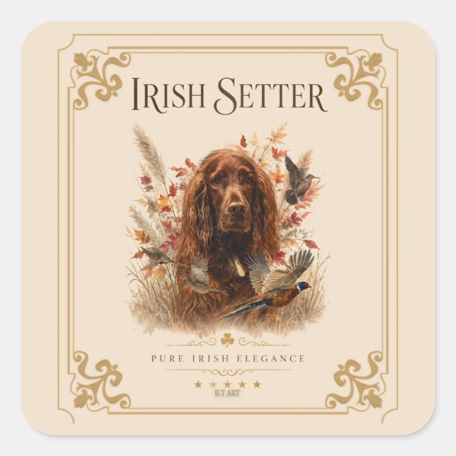 Sticker Carré Setter irlandais (Devant)