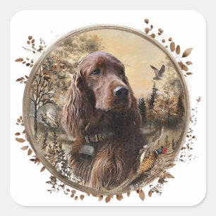 Sticker Carré Setter irlandais