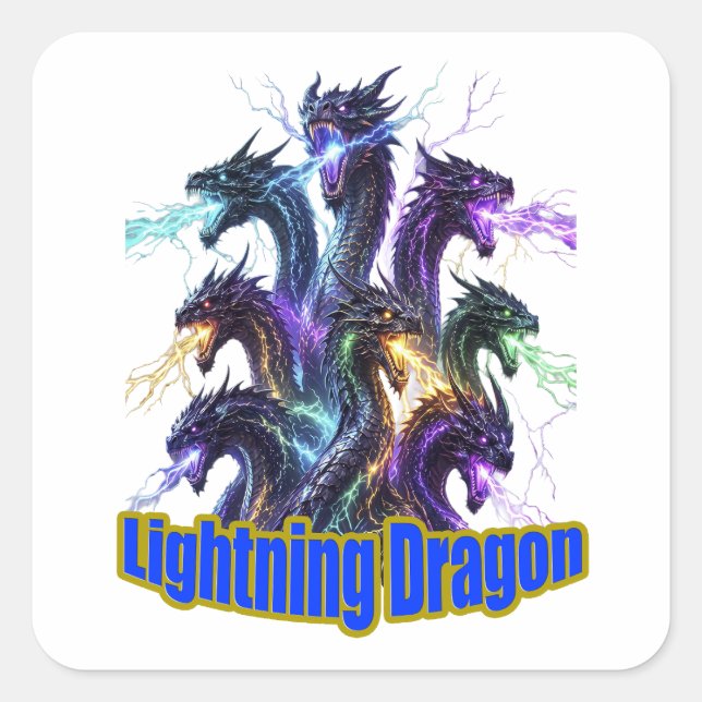 Sticker Carré Seven-Headed Lightning Dragon (Devant)