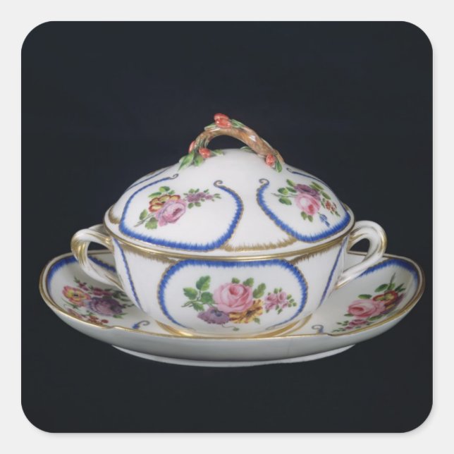 Sticker Carré Sèvres cuvette et assiette, 1764 (Devant)