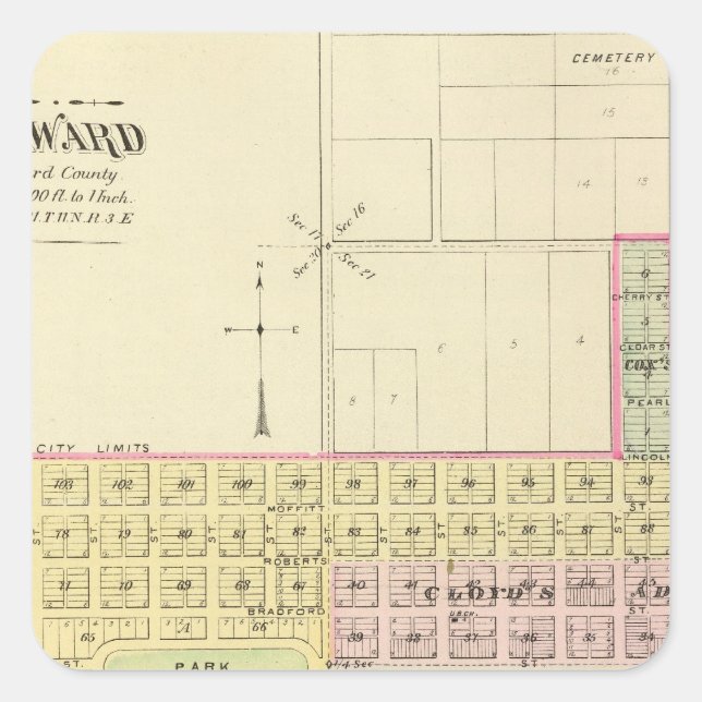 Sticker Carré Seward, Nebraska (Devant)