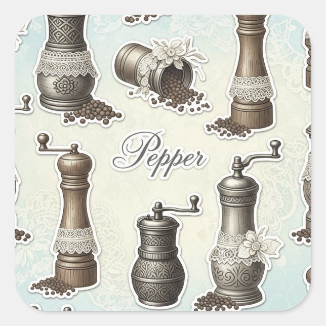 Sticker Carré Shabby Chic. Pepper, par Natasha Us (Devant)