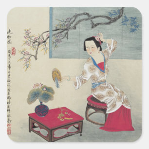 Sticker Carré S'habiller le matin