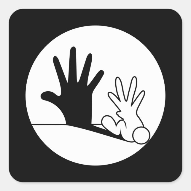 Sticker Carré Shadow Figure Rabbit Animal Welfare Amoureux des a (Devant)