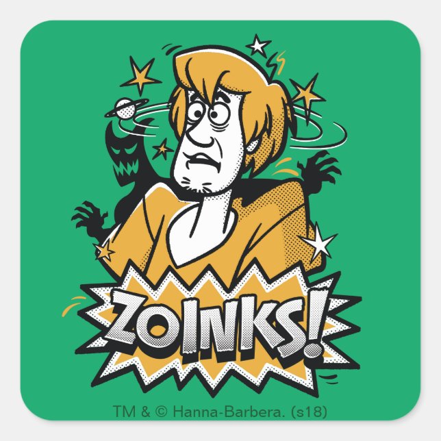 Sticker Carré Shaggy "Zoinks !" Graphic halftone (Devant)