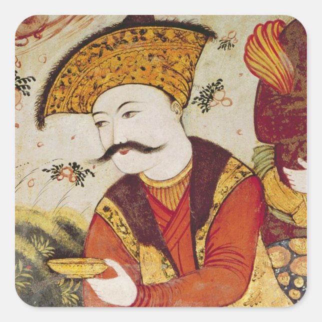 Sticker Carré Shah Abbas I et une offre courtier (Devant)