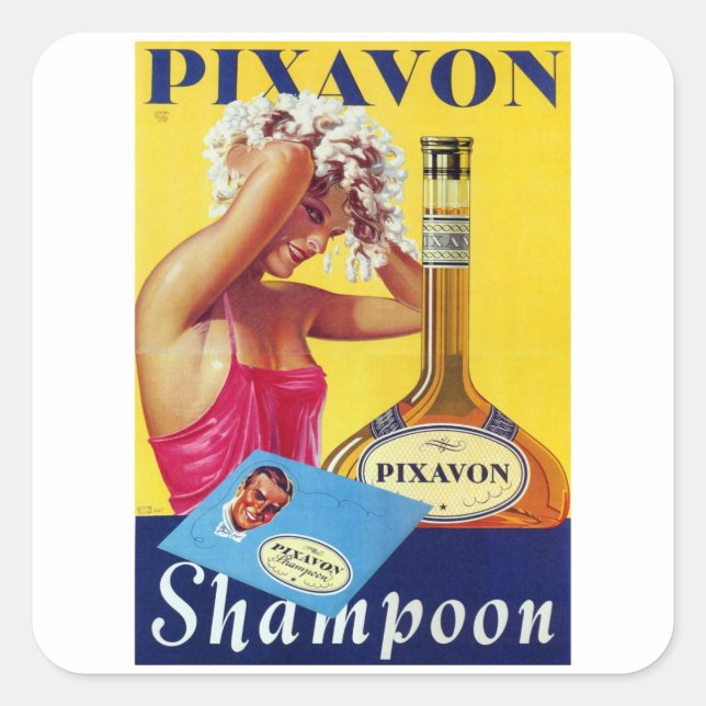 Sticker Carré Shampooing Pixavon (Devant)