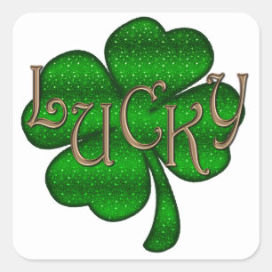 Sticker Carré Shamrock chanceux ID961