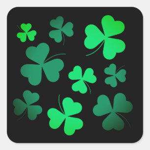 Sticker Carré Shamrock Irish Party Irish Wdding Irlandais Annive
