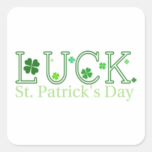 Sticker Carré Shamrock irlandais