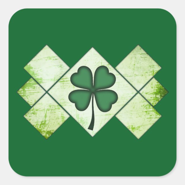 Sticker Carré Shamrock Pattern St Patrick’s Day - Autocolante (Devant)