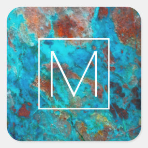 Sticker Carré Shattuckite bleue