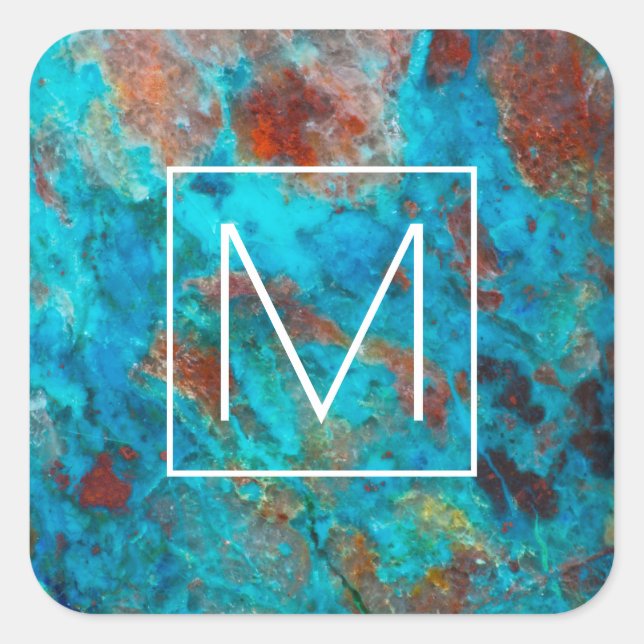 Sticker Carré Shattuckite bleue (Devant)