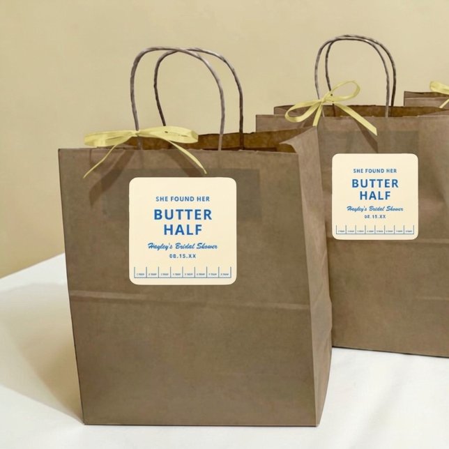 Sticker Carré She Found Her Butter Half Bridal Shower (Créateur téléchargé)
