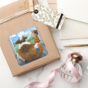 Sticker Carré Sheldon et Davie Relaxing