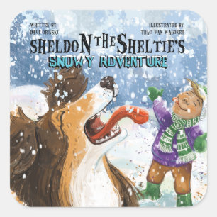 Sticker Carré Sheldon le Sheltie