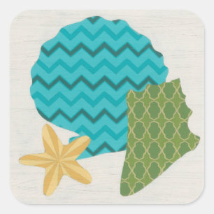 Sticker Carré Shell Motifs II