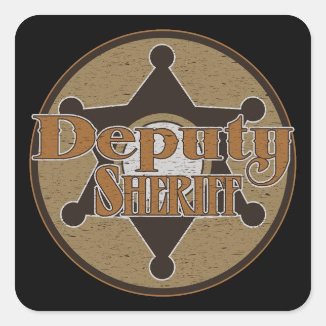 Sticker Carré Sheriff adjoint vintage (Devant)