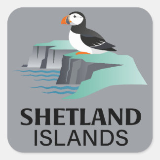 Sticker Carré Shetland Islands Scotland United Kingdom