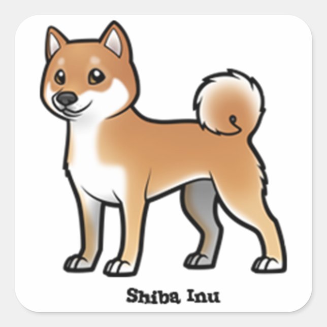 Sticker Carré shiba inu (Devant)