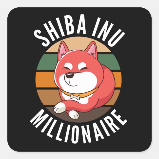 Sticker Carré Shiba Inu Coin Millionaire (Devant)
