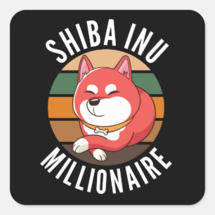 Sticker Carré Shiba Inu Coin Millionaire