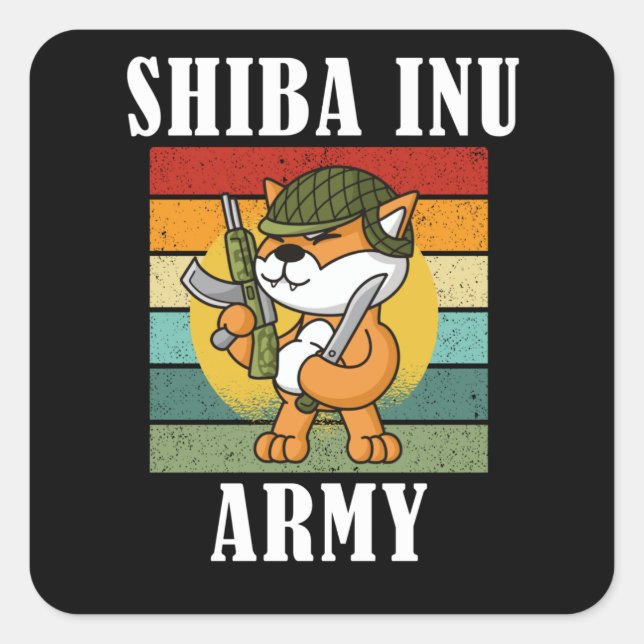 Sticker Carré Shiba Inu Coin Shift Hodl À Lune (Devant)