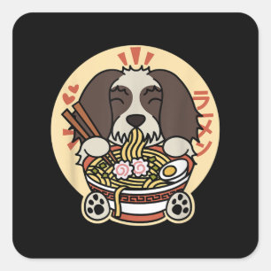 Sticker Carré Shih Tzu Ramen Funny Chien Cadeau