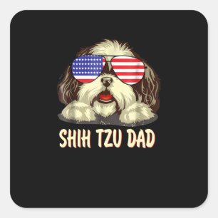 Sticker Carré Shih Tzu   Shih Tzu Papa Poison