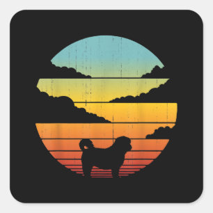 Sticker Carré Shih Tzu Style 60 s 70 s Men Women Venin