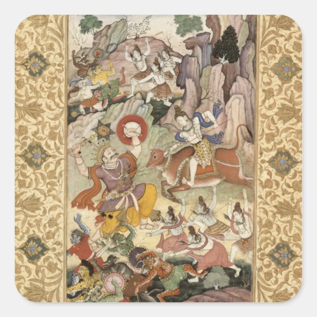 Sticker Carré Shiva killing the Demon Andhaka, c.1585-90 (Devant)
